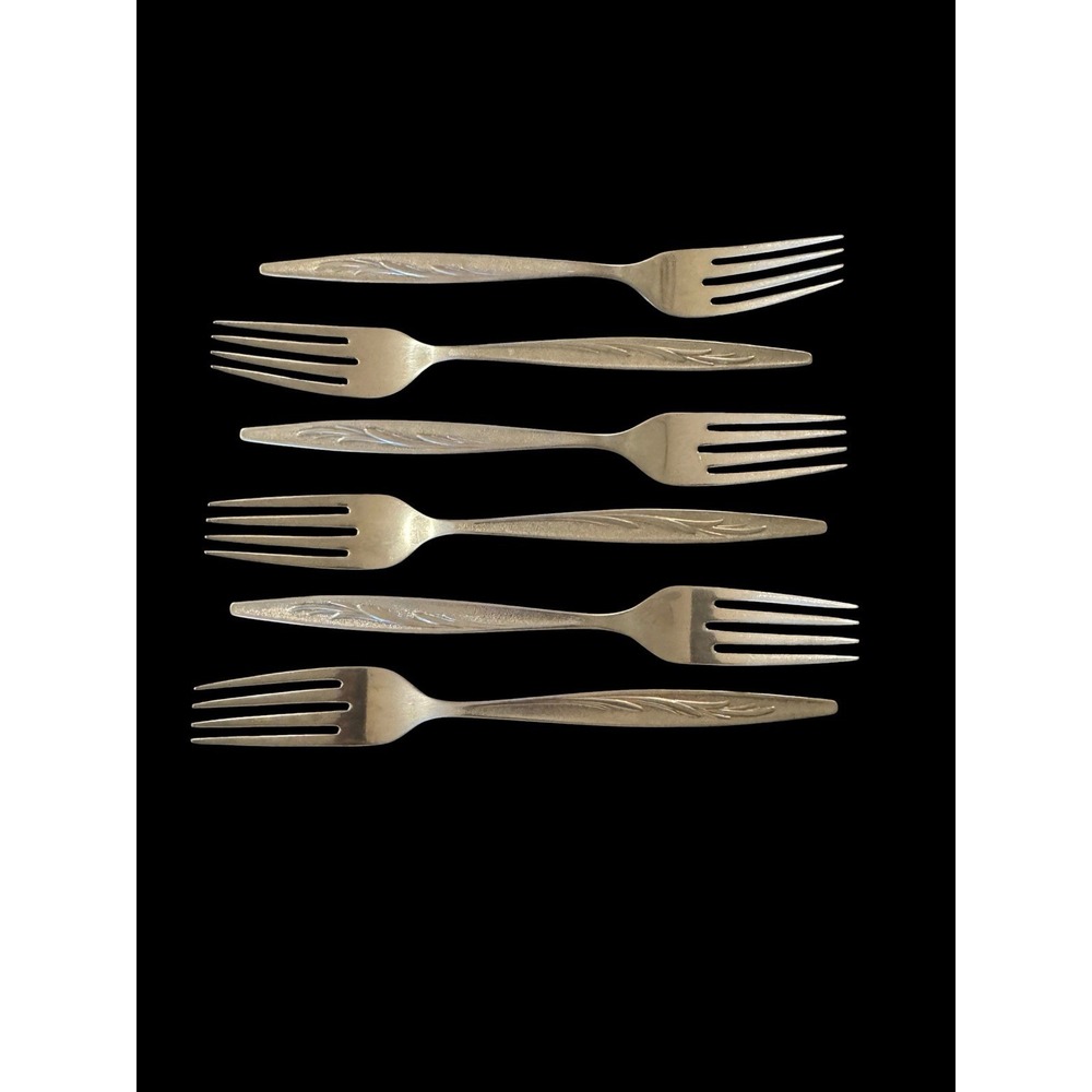 Vintage 1847 Rogers Bros SEA ISLAND  pattern 6 Silverware Dinner Forks 7 1/2"